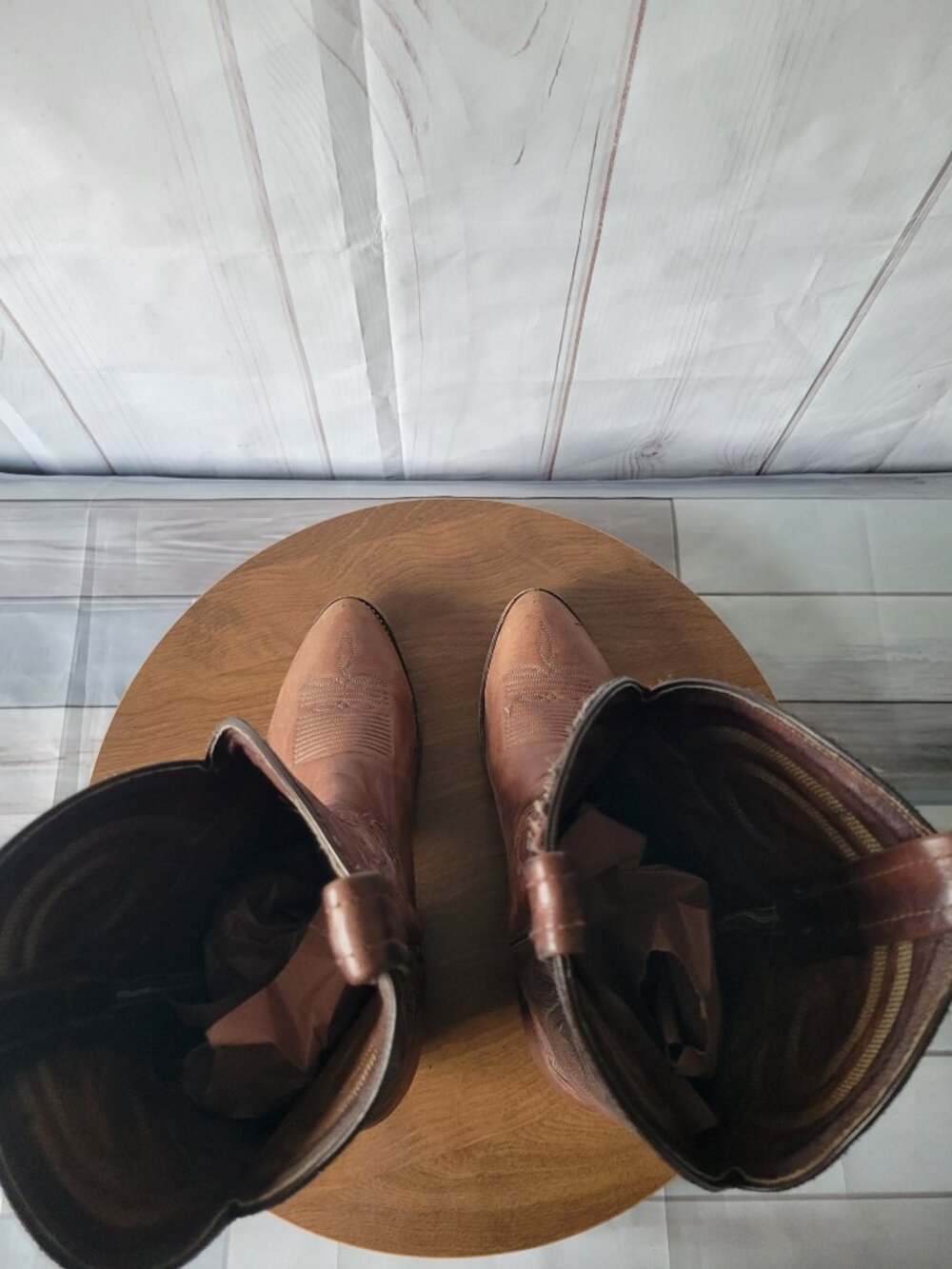 Tony Lama Men’s Sz10.5 Brown Leather Western Boots, High-quality Leather Pull-on - Picture 8 of 14